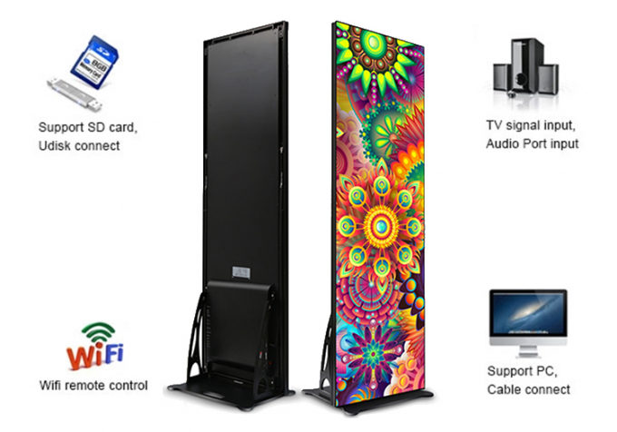 床立 LEDデジタルポスターディスプレイ制御 Wifi USB移動式広告 LEDスクリーン 4